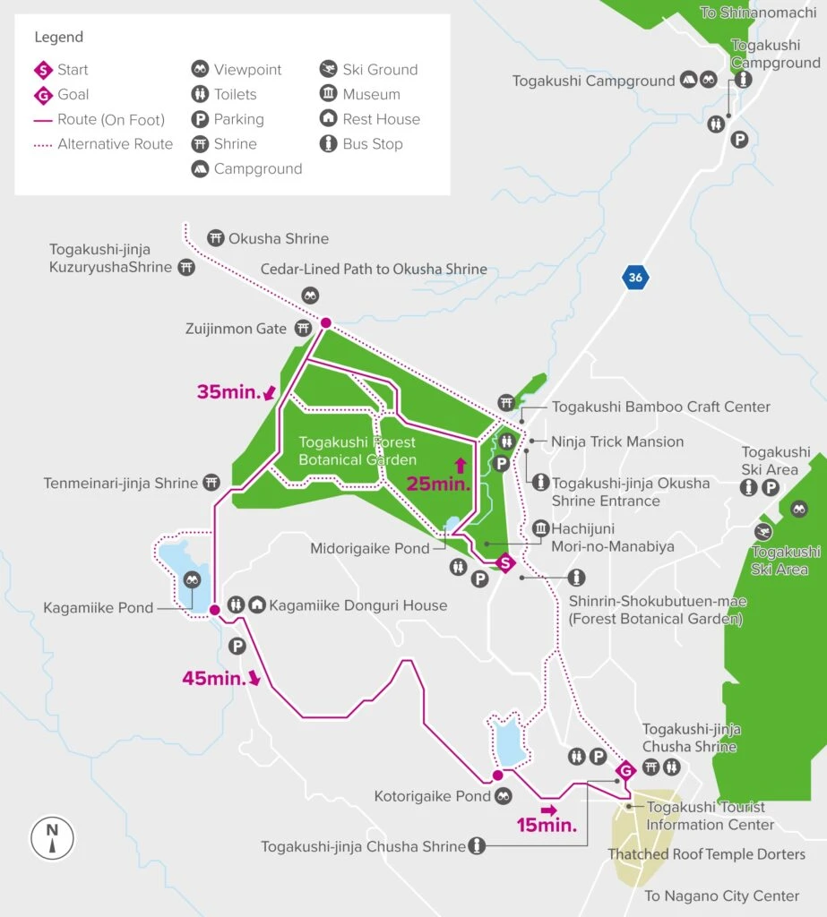 togakushi map, myoko togakushi national park